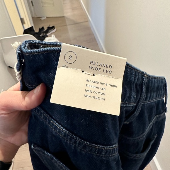 Dark wash relaxed wide leg jeans - brand new - Picture 4 of 4